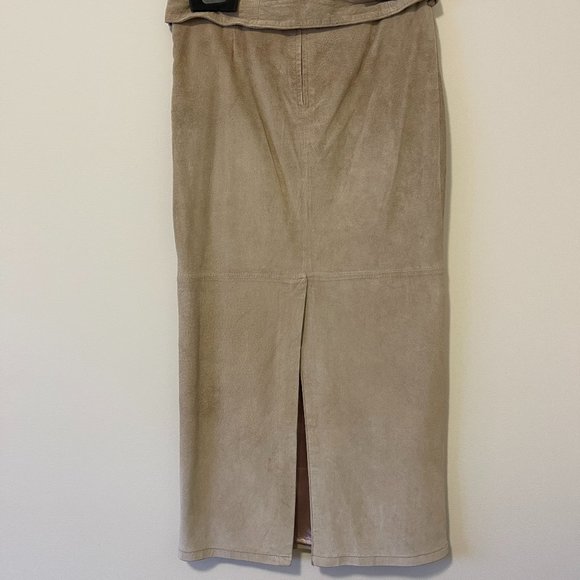 VINTAGE Suede Maxi Skirt - Picture 3 of 9